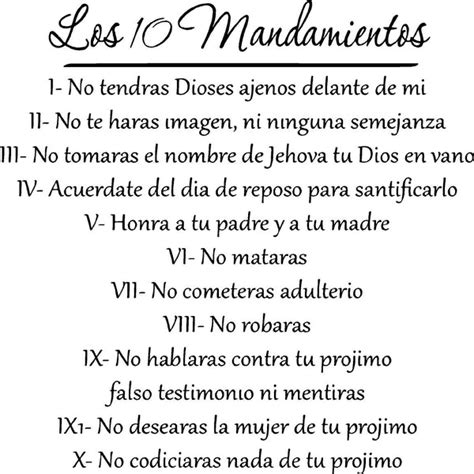ten commandments catholic spanish